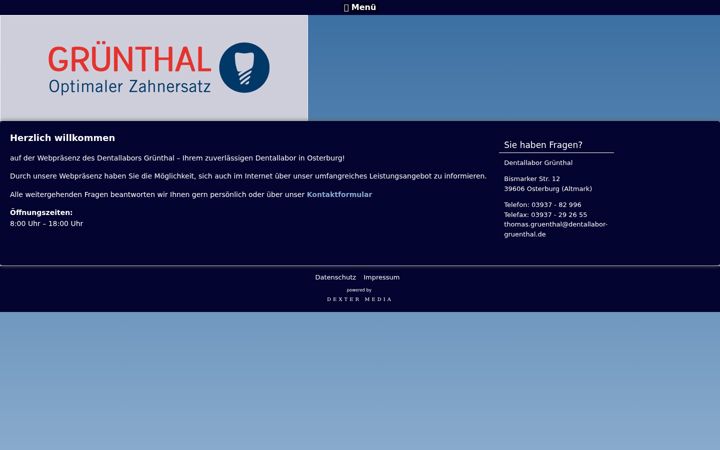 Screenshot of dentallabor-gruenthal.de