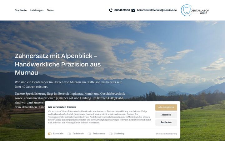 Screenshot of dentallabor-heinz.de