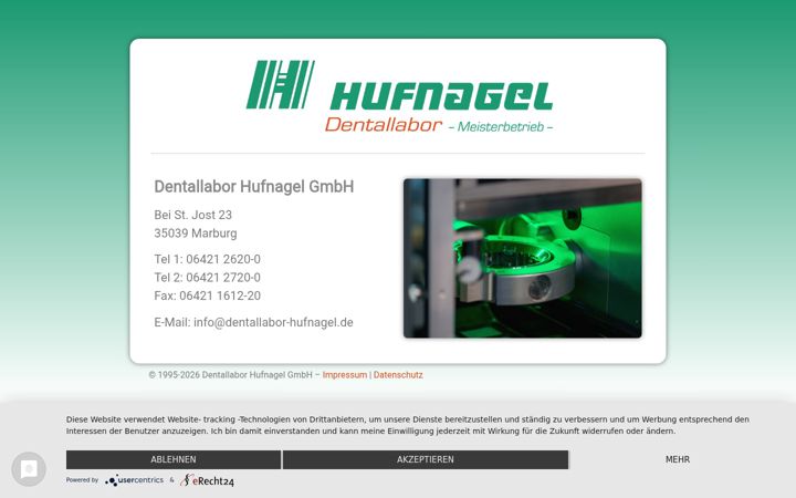 Screenshot of dentallabor-hufnagel.de