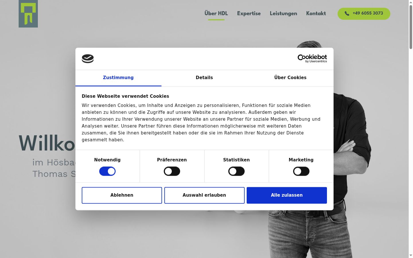 Screenshot tal-banner tal-kunsens muri qabel kwalunkwe interazzjoni