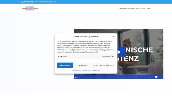 Screenshot of dentallabor-thiele.de