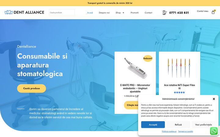 Screenshot stránky dentalliance.ro