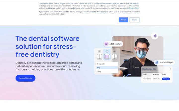 Screenshot of dentally.com