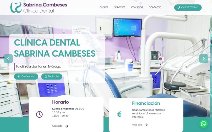 Skjermbilde av dentalmalaga.es
