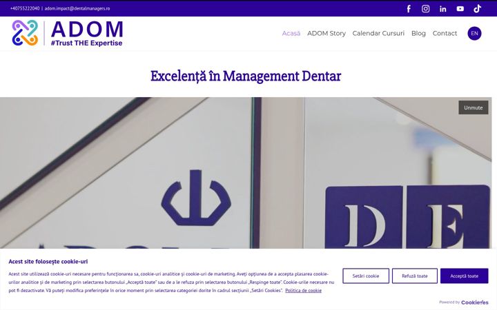 Ekraanipilt saidist dentalmanagers.ro