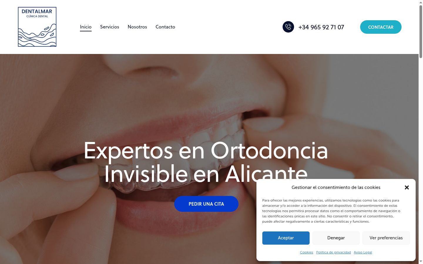 Screenshot del banner di consenso mostrato prima di qualsiasi interazione