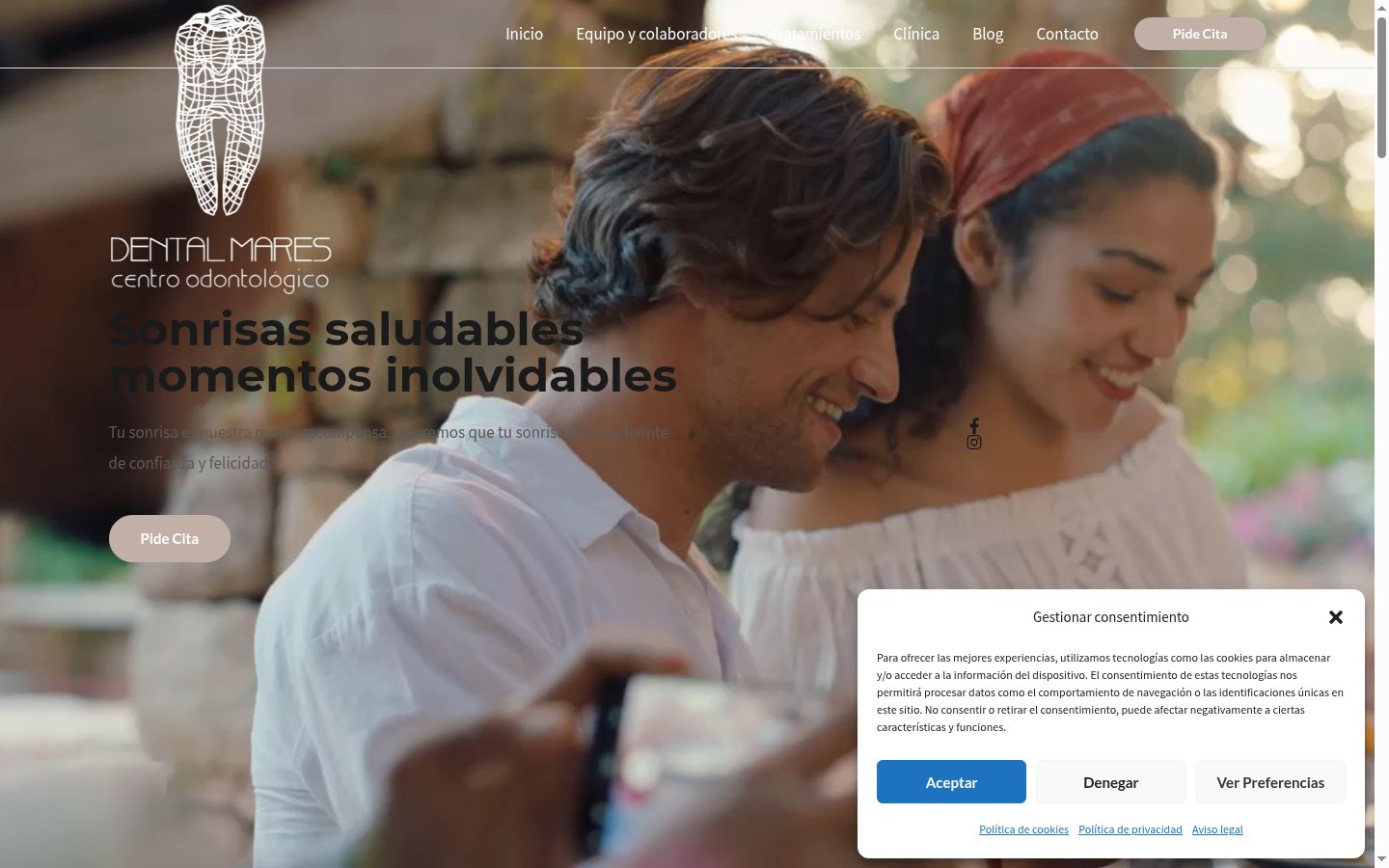 Screenshot of the consent banner shown before any interaction