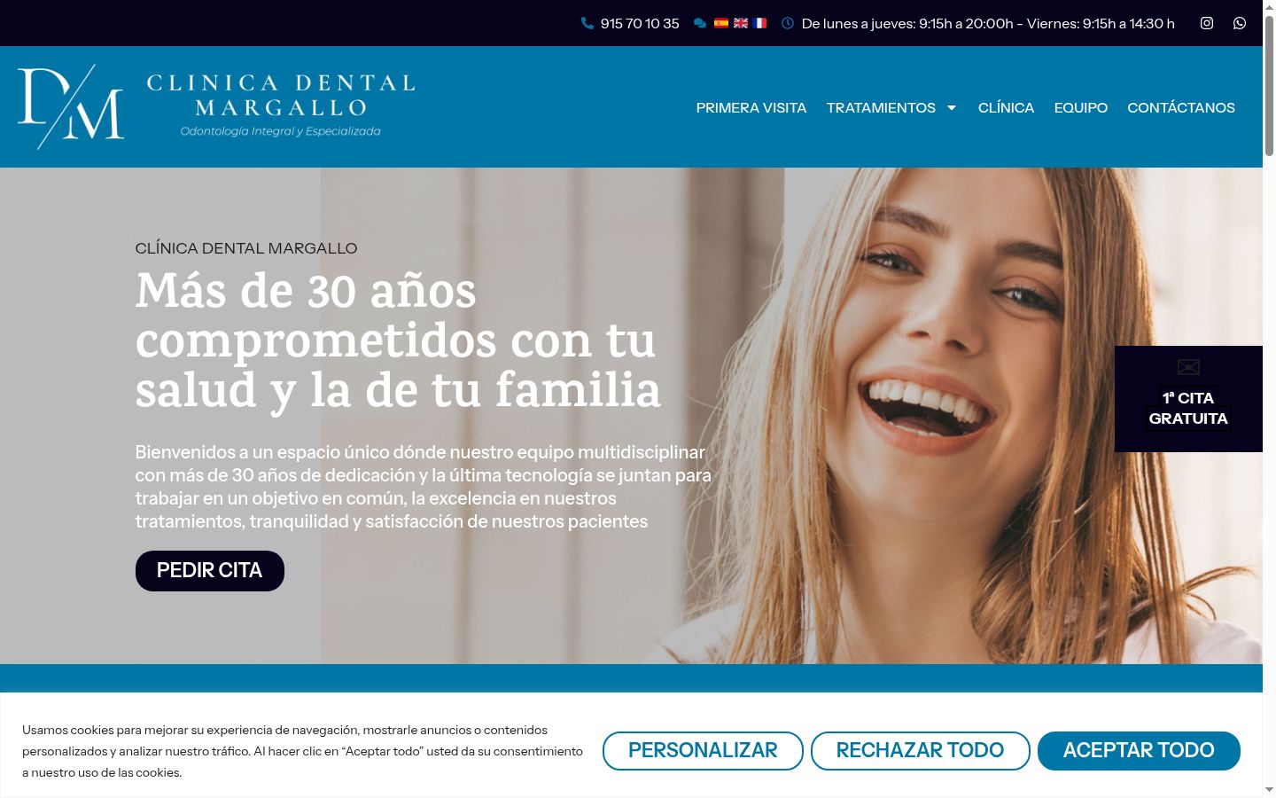 Screenshot of the consent banner shown before any interaction