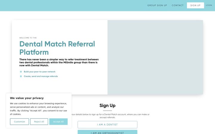 Screenshot of dentalmatch.co.uk