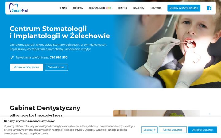Ekraanipilt saidist dentalmed-zelechow.pl