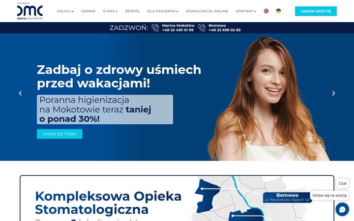 Ekraanipilt saidist dentalmedicenter.pl
