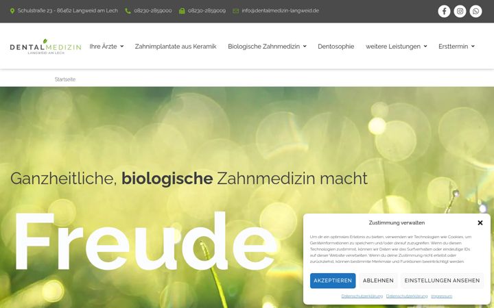 Screenshot of dentalmedizin-langweid.de