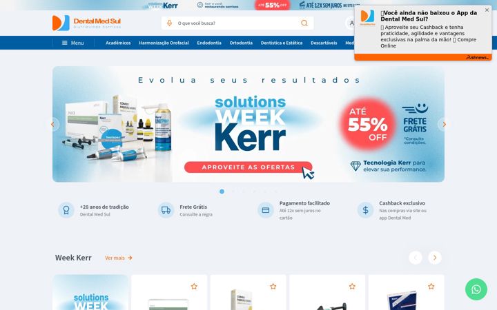 Screenshot stránky dentalmedsul.com.br