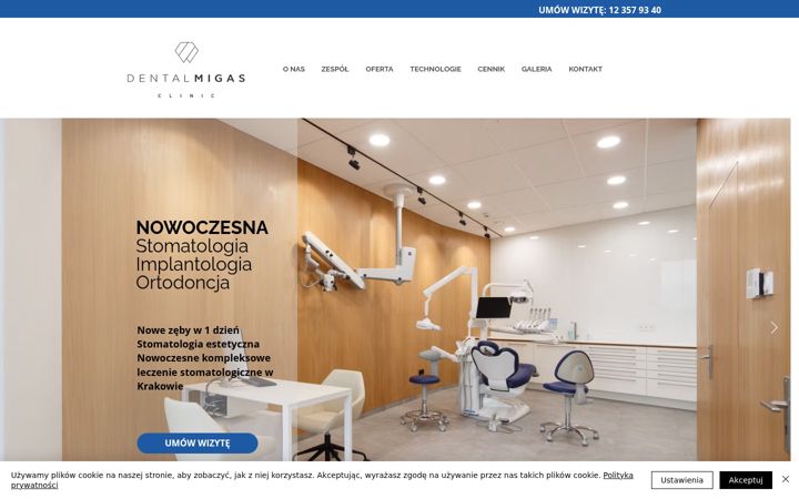 Ekraanipilt saidist dentalmigas.pl
