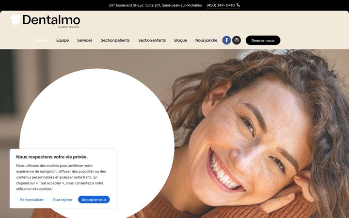 Екранна снимка на dentalmo.ca