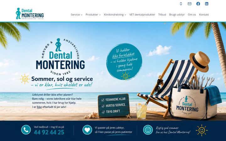 Captura de pantalla de dentalmontering.dk