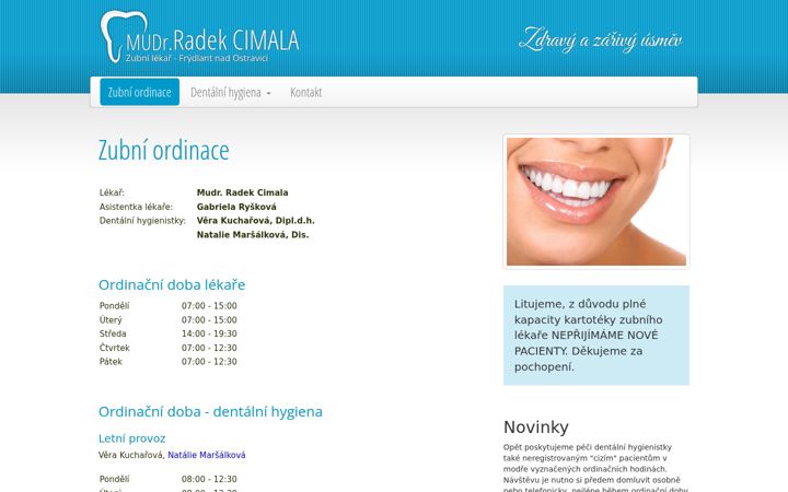 Snimka zaslona za dentalni-hygiena-frydlant.cz