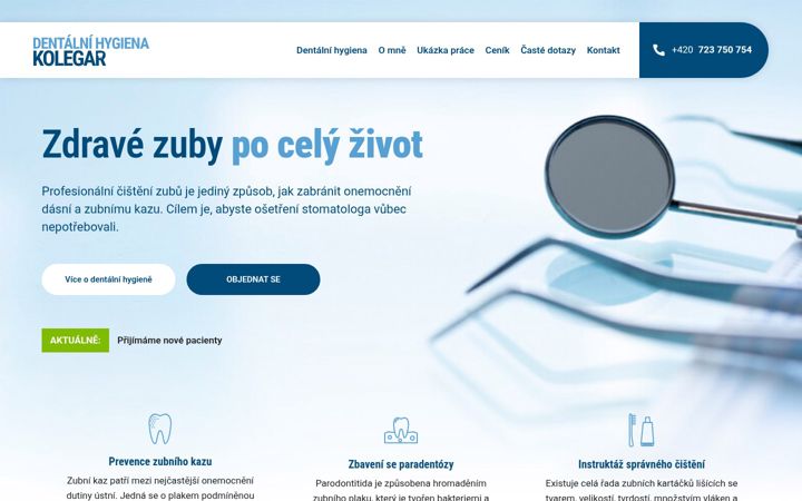 Snimka zaslona za dentalni-kolegar.cz