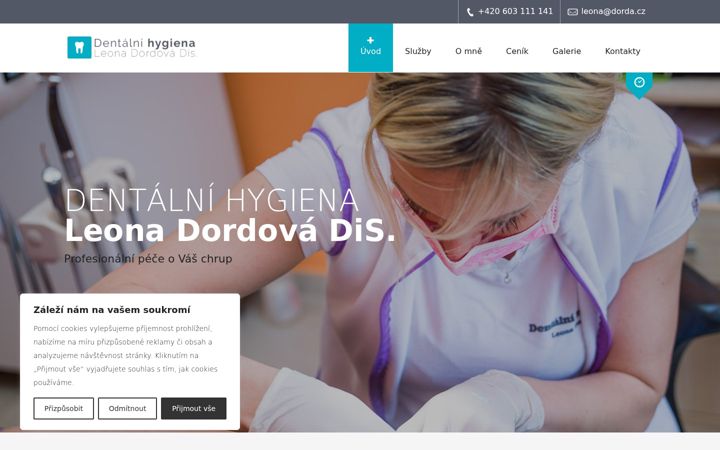 Snimka zaslona za dentalnihygienacl.cz