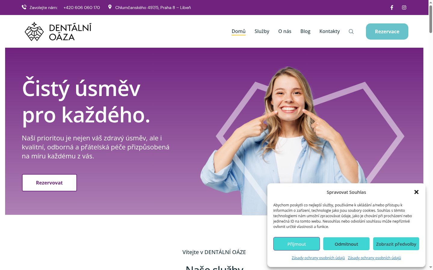 Snímka obrazovky banera súhlasu zobrazeného pred akoukoľvek interakciou