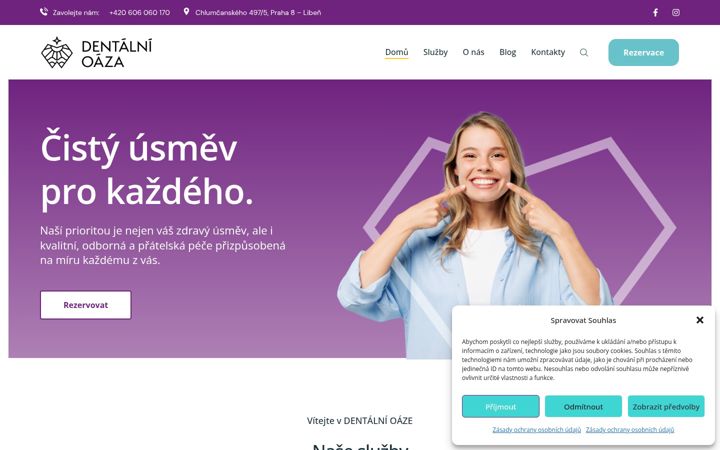 Snimka zaslona za dentalnioaza.cz