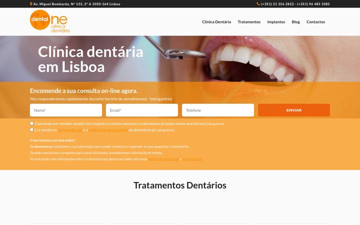Captură de ecran a dentalone.pt