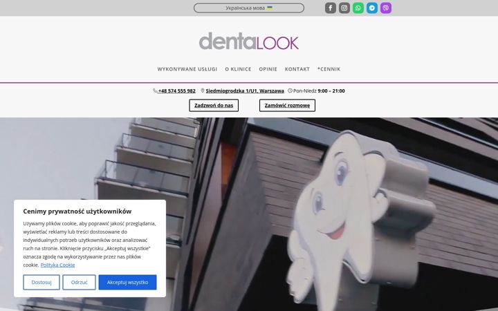 Ekraanipilt saidist dentalook.pl
