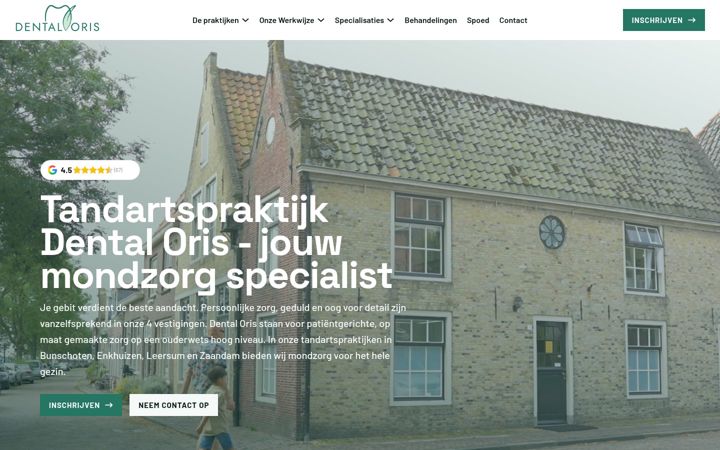 Screenshot of dentalorisenkhuizen.nl