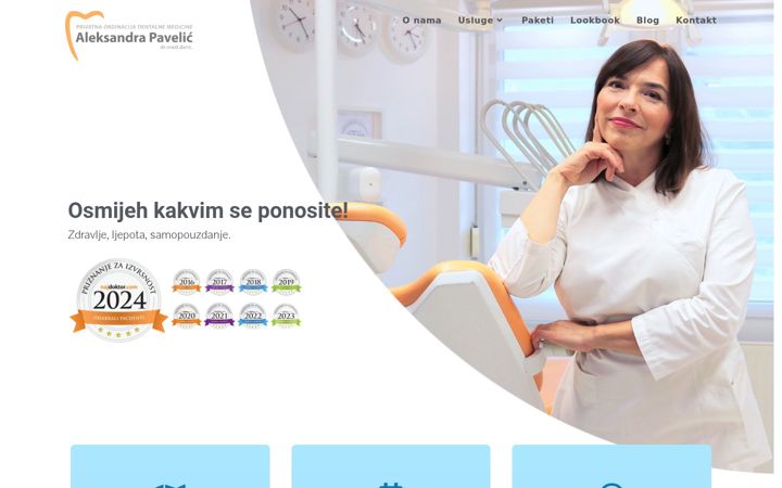 Snímek obrazovky dentalpavelic.hr