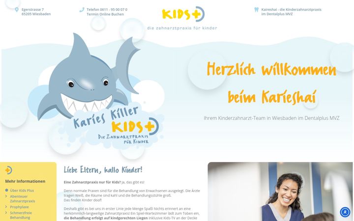 Screenshot of dentalplus-kids.de