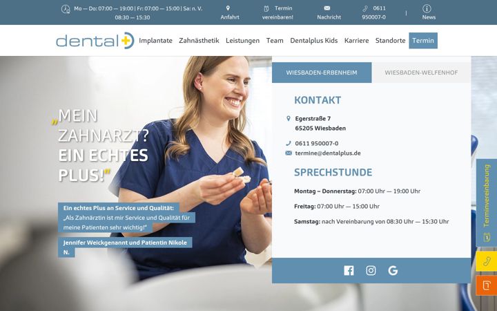 Screenshot of dentalplus.de