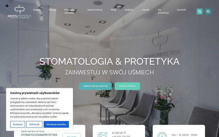 Ekraanipilt saidist dentalprotetica.pl