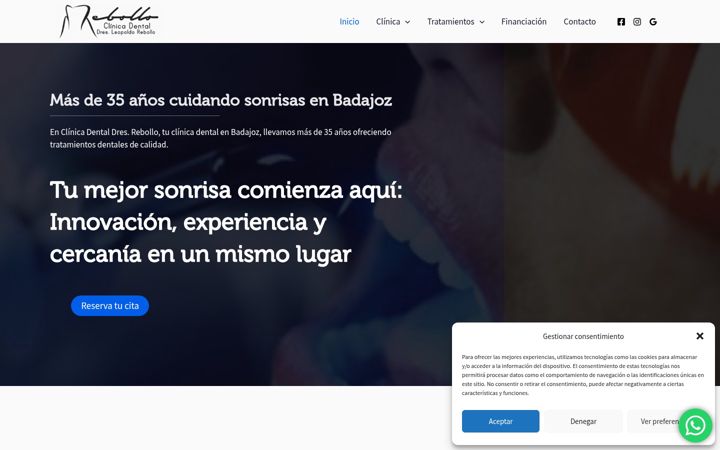 Screenshot di dentalrebollo.es