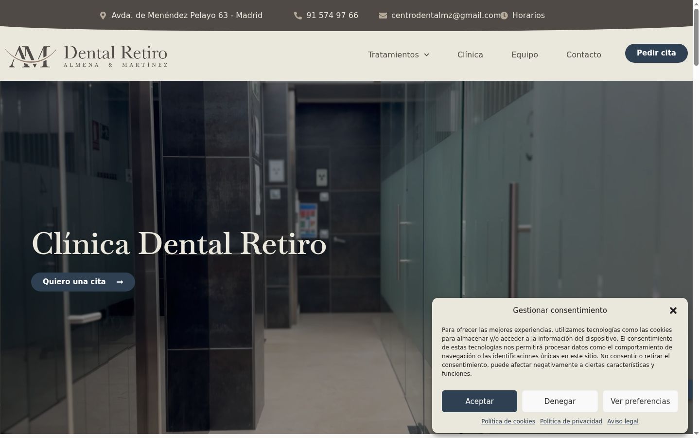 Screenshot of the consent banner shown before any interaction