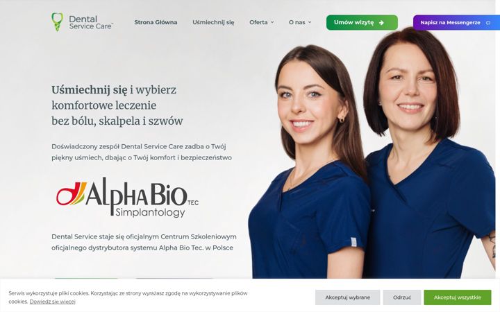 Ekraanipilt saidist dentalservice.pl