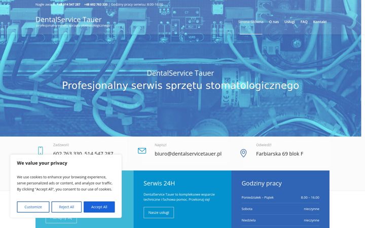 Ekraanipilt saidist dentalservicetauer.pl