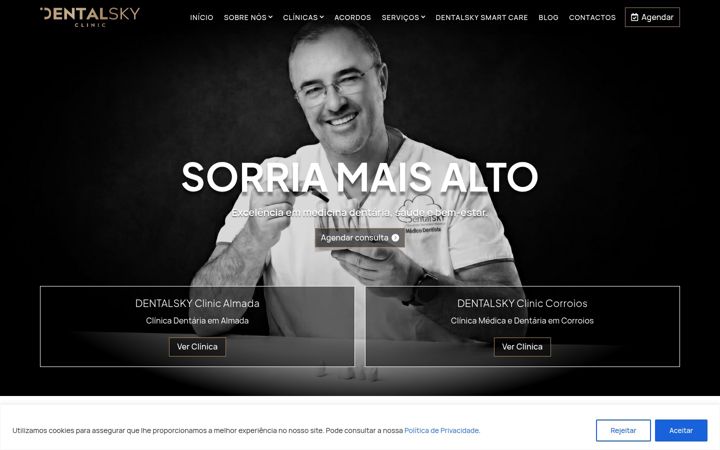 Captură de ecran a dentalsky.pt