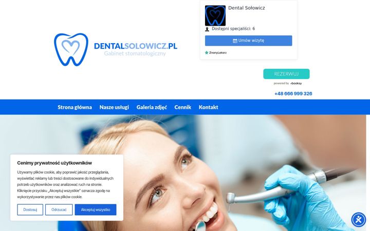 Ekraanipilt saidist dentalsolowicz.pl