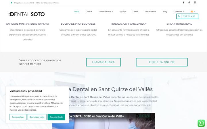 Screenshot di dentalsoto.es