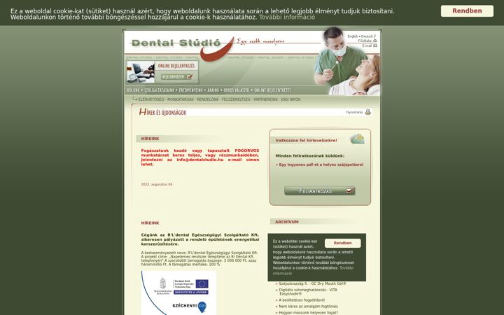 Screenshot von dentalstudio.hu