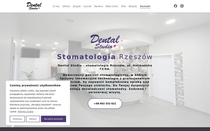 Ekraanipilt saidist dentalstudio.rzeszow.pl