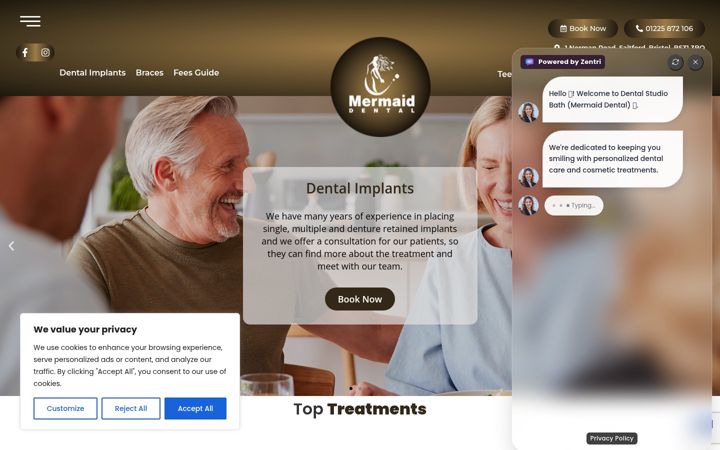 Screenshot of dentalstudiobath.co.uk