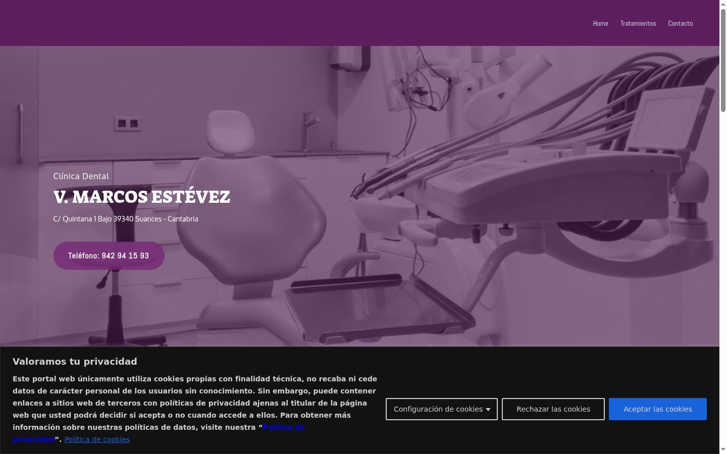 Screenshot del banner di consenso mostrato prima di qualsiasi interazione