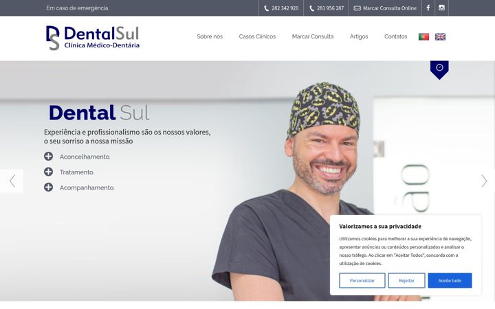 Captură de ecran a dentalsul.pt