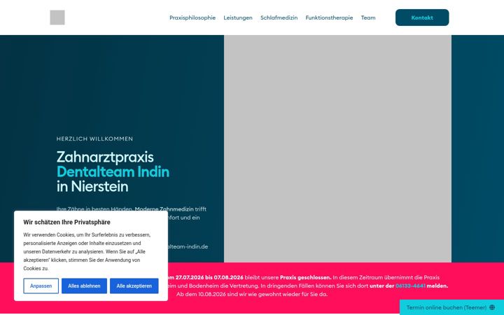 Screenshot of dentalteam-indin.de