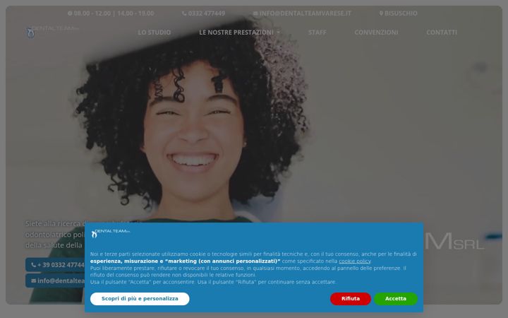 Screenshot of dentalteamvarese.it