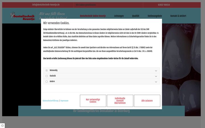 Screenshot of dentaltechnik-keuntje.de