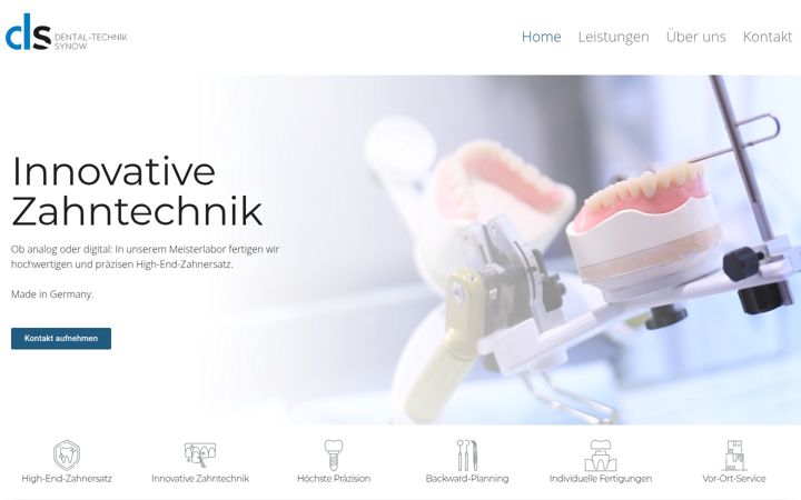 Screenshot of dentaltechnik-synow.de