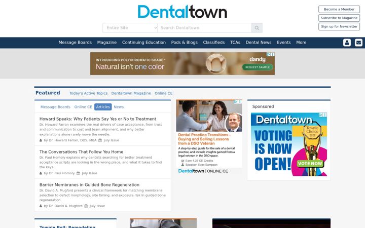 Screenshot of dentaltown.com