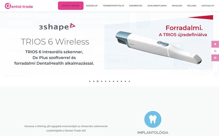 Screenshot von dentaltrade.hu